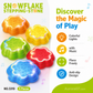 💥QUEIMA DE ESTOQUE: 50% DE DESCONTO💥 Pedras de equilíbrio em formato de floco de neve para crianças 🧩✨ – Desenvolvimento do equilíbrio e sensorial, além da motricidade ampla; ideal para a pré-escola e brincadeiras em casa.
