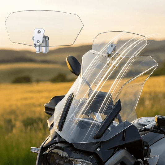 ❄️Promoção de Verão com 50% de Desconto!🏍️Defletor de Vento Ajustável para Motos – Spoiler de Para-brisa Universal para Reduzir Vibração, Ruído do Vento e Turbulência no Capacete