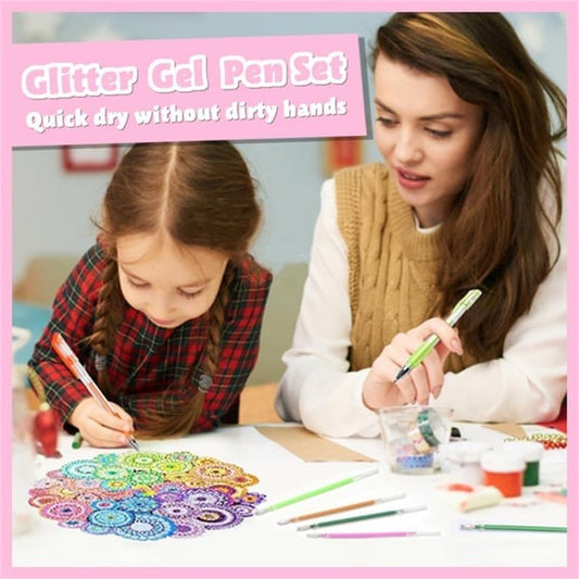 💥 Último dia! Promoção especial 🎁 Conjunto de canetas em gel com glitter – Escrita suave 🎨