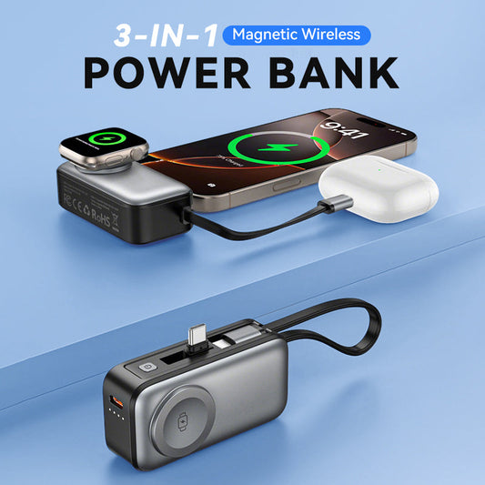🔋 2026 Sale — Over 32 600 Sold!✨ 3‑in‑1 Magnetic Power Bank