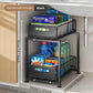 🗄️ 50% de desconto agora! 📦 Organizador de armário com gavetas duplas deslizantes – 5 alturas ajustáveis e 2 prateleiras – Aço carbono e alta capacidade – Não requer instalação – Perfeito para cozinha, banheiro e escritório 🏠