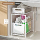 🗄️ 50% de desconto agora! 📦 Organizador de armário com gavetas duplas deslizantes – 5 alturas ajustáveis e 2 prateleiras – Aço carbono e alta capacidade – Não requer instalação – Perfeito para cozinha, banheiro e escritório 🏠