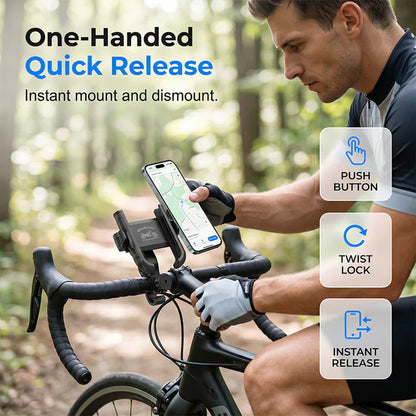 🎉 Promoção de 2026 — Mais de 42.000 unidades vendidas! 🚴‍♂️ Suporte de celular para bicicleta com liberação rápida – Trava segura e acolchoamento à prova de choque 📱