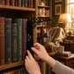 Aparador de livros em miniatura no estilo de poste de iluminação retrô