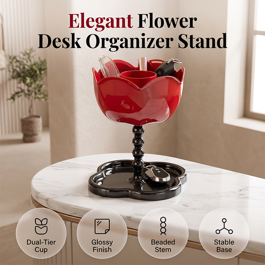 Suporte Organizador de Mesa em Formato de Flor