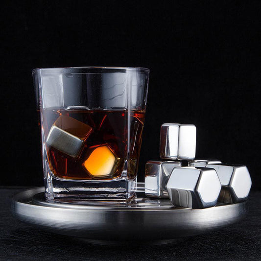 Conjunto de Cubos de Gelo Hexagonais de Aço Inoxidável Reutilizáveis