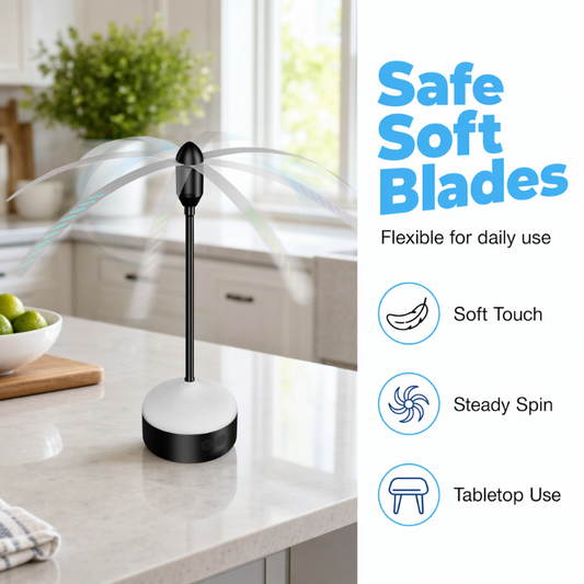 Ventilador portátil repelente de moscas com luz LED