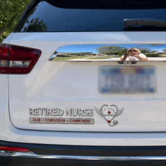 Emblema de metal para carro de enfermeira aposentada