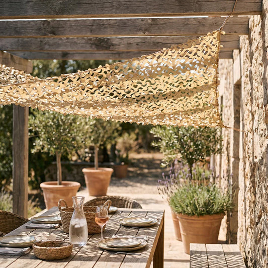 Rede de Camuflagem Reforçada para Pergolado de Terraço e Gazebo
