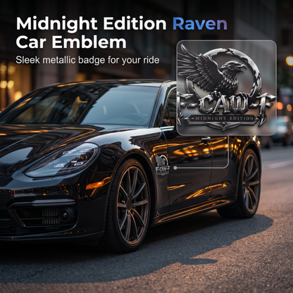 Emblema Metálico "Midnight Edition" (Corvo) para Carros e Caminhões