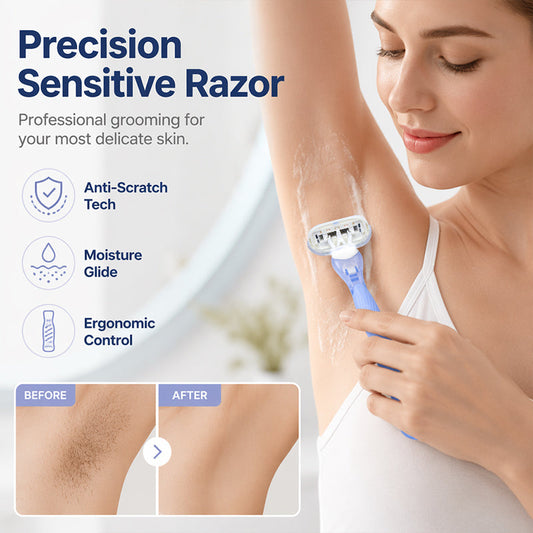 ✨ Pele macia e sedosa com facilidade – cabo de aparelho de barbear ergonômico com 5 lâminas para mulheres