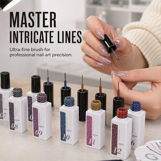 Delineador em Gel com Glitter Refletivo para Nail Art