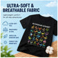 Camiseta infantil com estampa de dinossauro e alfabeto
