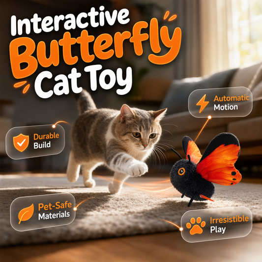 🦋 50% de desconto agora! 🐱 Brinquedo inteligente de borboleta que bate as asas – estimula o instinto, macio e resistente – perfeito para brincadeiras ativas em ambientes internos ✨