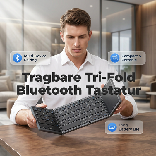 Teclado Bluetooth dobrável com touchpad
