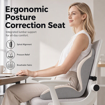 🪑 Sitt bekvämare varje dag – ergonomisk minnesskumsdyna med ryggstöd för bättre sittställning