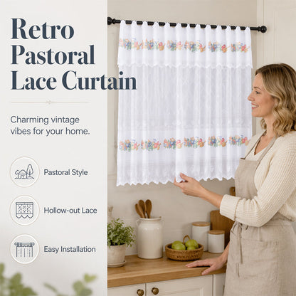 🍓🏡Retro Lace Short Kitchen Curtain