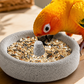 🐦 Compre 2 e leve 3! ✨ Comedouro para pássaros e lixa de bico de pedra vulcânica 2 em 1 – prático e durável 🌋