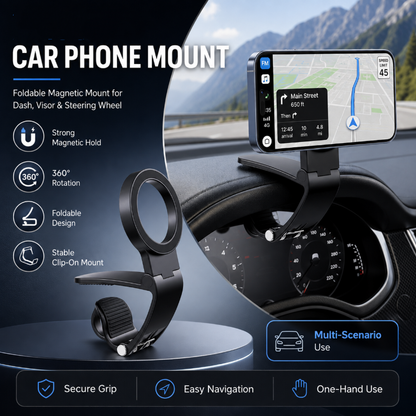 🔥 50% de desconto! 🚗 Suporte magnético para celular com ímã N52 – Chega de celular caindo