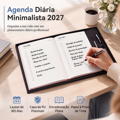 🕒 ÚLTIMO DIA! 48% OFF 🤍Caderno Planejador Diário Minimalista 2027